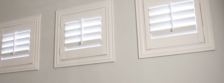 Small Windows in a Destin Garage with Polywood Shutters